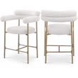 Meridian Furniture Blake Cream Boucle Fabric Counter Stool (Set of 2)
