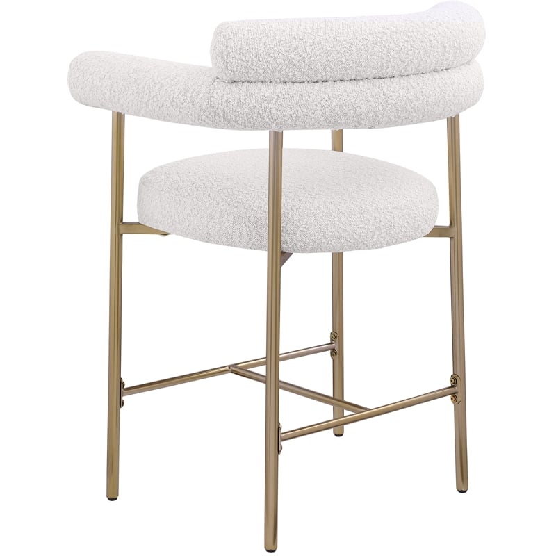 Meridian Furniture Blake Cream Boucle Fabric Counter Stool (Set of 2)