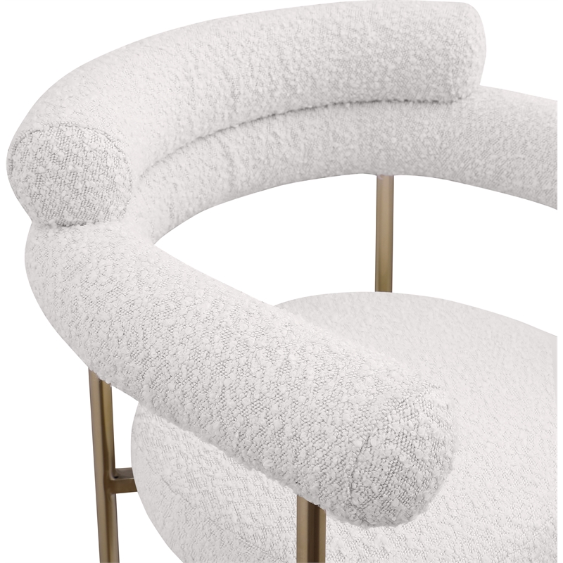 Meridian Furniture Blake Cream Boucle Fabric Counter Stool (Set of 2)