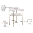 Meridian Furniture Blake Cream Boucle Fabric Counter Stool (Set of 2)