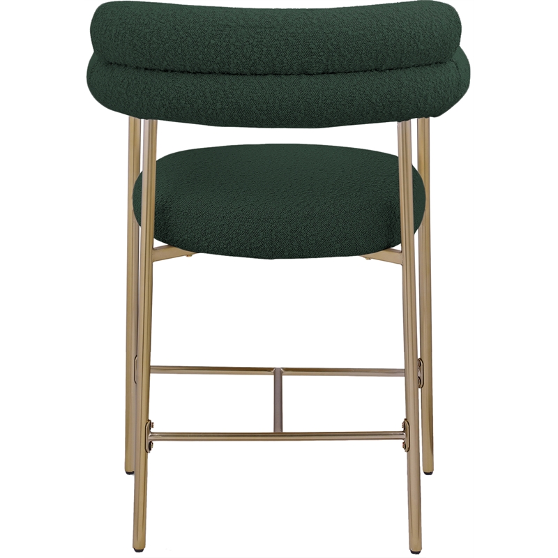 Meridian Furniture Blake Green Boucle Fabric Counter Stool (Set of 2)