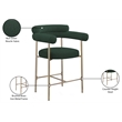 Meridian Furniture Blake Green Boucle Fabric Counter Stool (Set of 2)