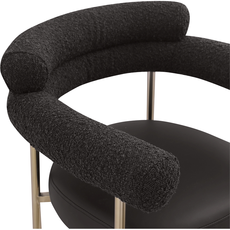 Meridian Furniture Blake Black Boucle Fabric Counter Stool (Set of 2)