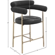 Meridian Furniture Blake Black Boucle Fabric Counter Stool (Set of 2)
