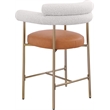 Meridian Furniture Blake Cognac Boucle Fabric Counter Stool (Set of 2)