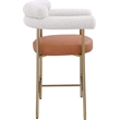Meridian Furniture Blake Cognac Boucle Fabric Counter Stool (Set of 2)