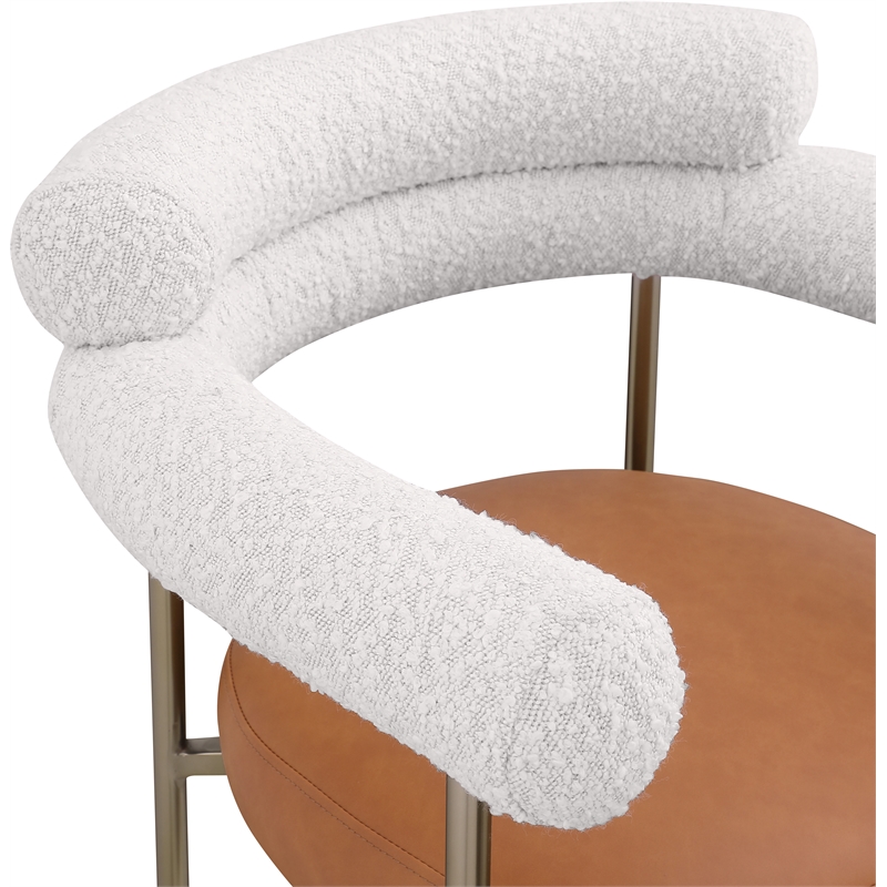 Meridian Furniture Blake Cognac Boucle Fabric Counter Stool (Set of 2)