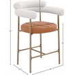 Meridian Furniture Blake Cognac Boucle Fabric Counter Stool (Set of 2)
