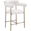 Meridian Furniture Blake Cream Boucle Fabric Counter Stool (Set of 2)