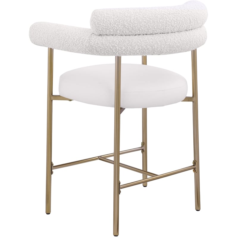 Meridian Furniture Blake Cream Boucle Fabric Counter Stool (Set of 2)