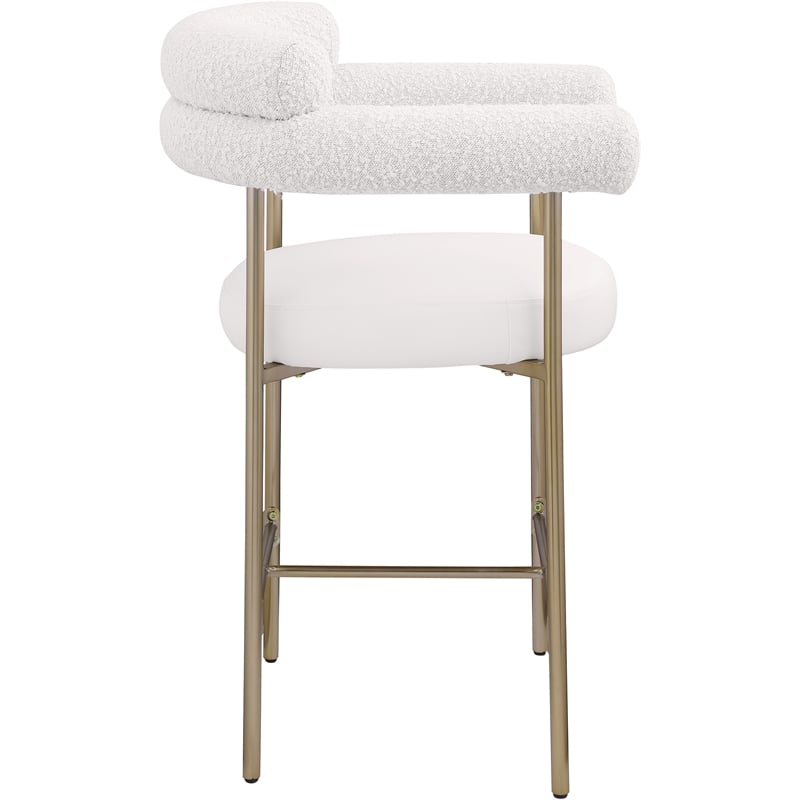 Meridian Furniture Blake Cream Boucle Fabric Counter Stool (Set of 2)