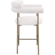 Meridian Furniture Blake Cream Boucle Fabric Counter Stool (Set of 2)