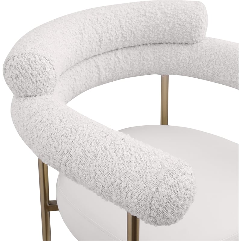 Meridian Furniture Blake Cream Boucle Fabric Counter Stool (Set of 2)