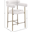 Meridian Furniture Blake Cream Boucle Fabric Counter Stool (Set of 2)