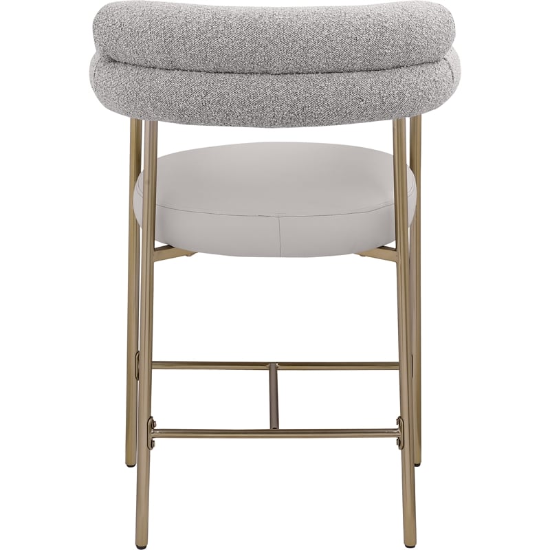Meridian Furniture Blake Taupe Boucle Fabric Counter Stool (Set of 2)