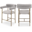Meridian Furniture Blake Taupe Boucle Fabric Counter Stool (Set of 2)