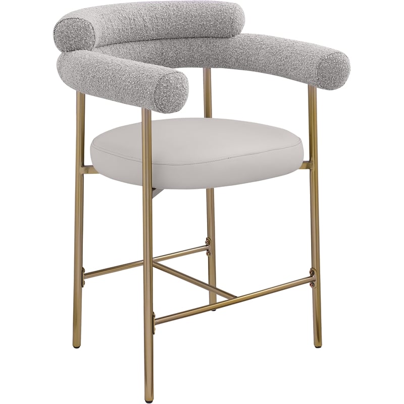 Meridian Furniture Blake Taupe Boucle Fabric Counter Stool (Set of 2)