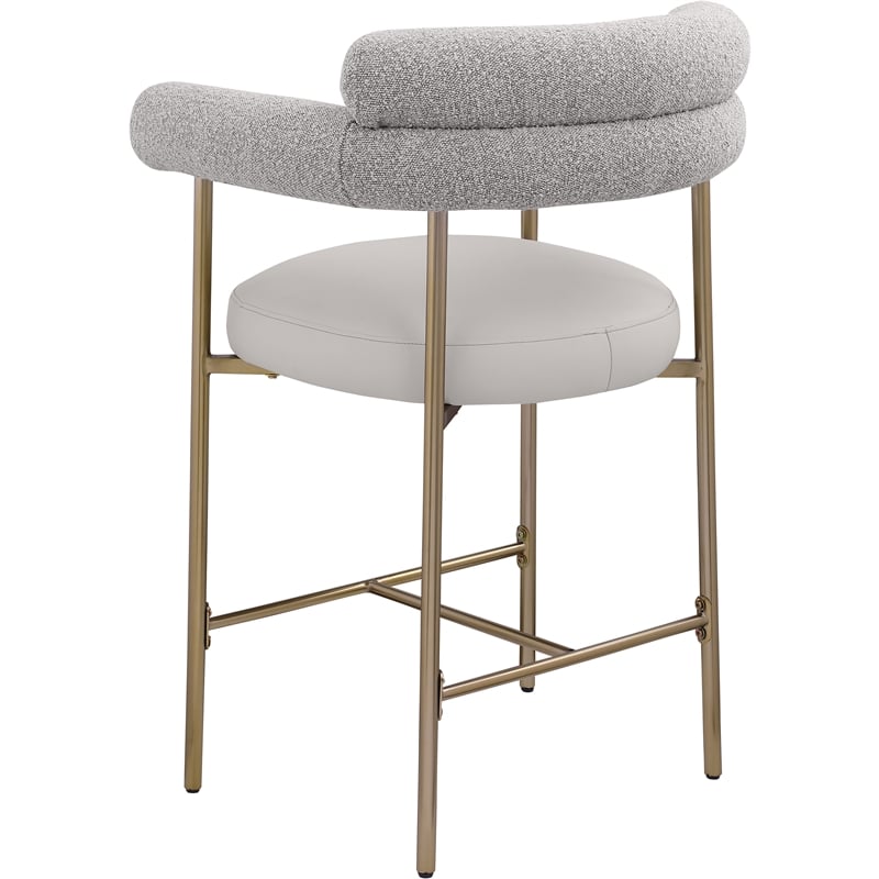 Meridian Furniture Blake Taupe Boucle Fabric Counter Stool (Set of 2)