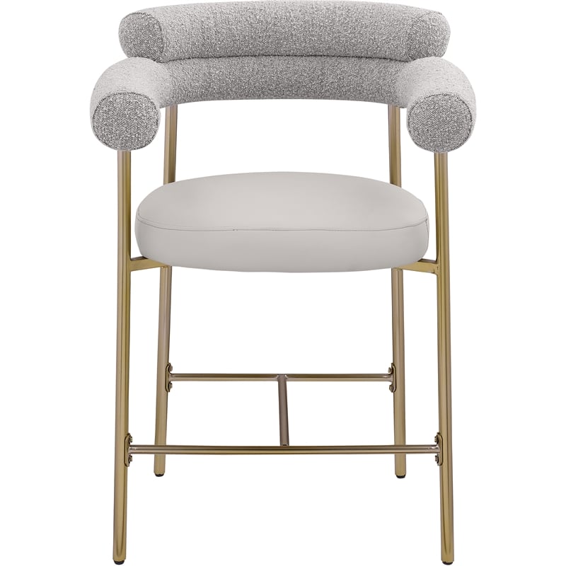 Meridian Furniture Blake Taupe Boucle Fabric Counter Stool (Set of 2)