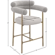 Meridian Furniture Blake Taupe Boucle Fabric Counter Stool (Set of 2)