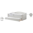 Meridian Furniture Arlo Cream Boucle Fabric Twin Daybed