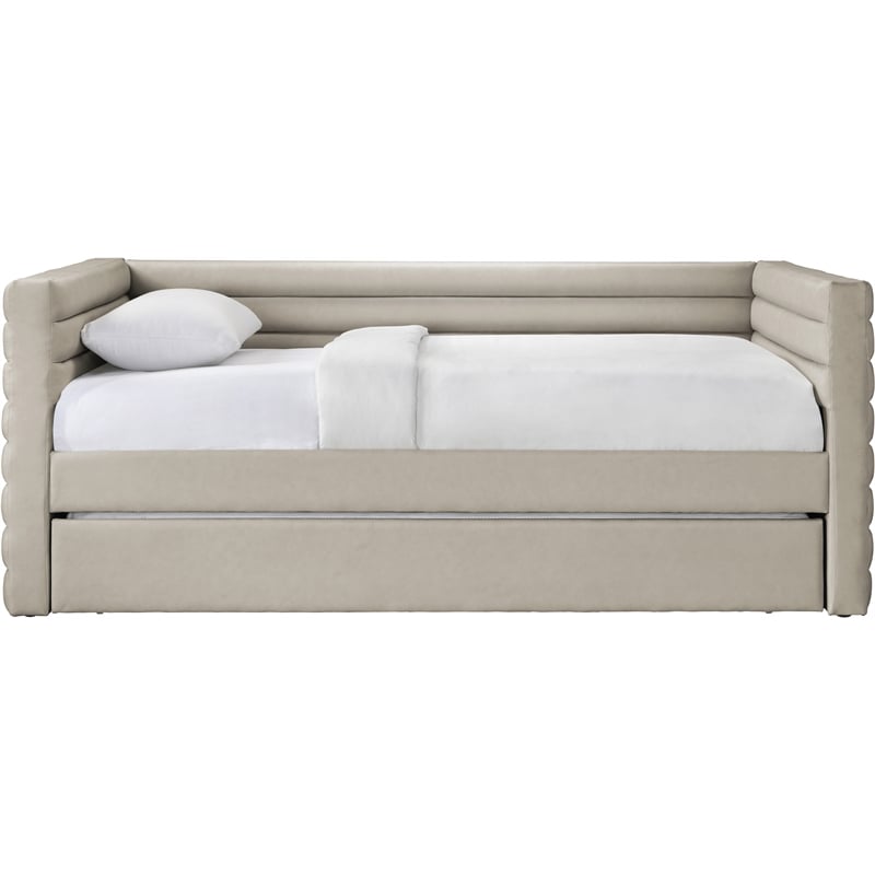 Meridian Furniture Beverly Beige Vegan Leather Twin Daybed