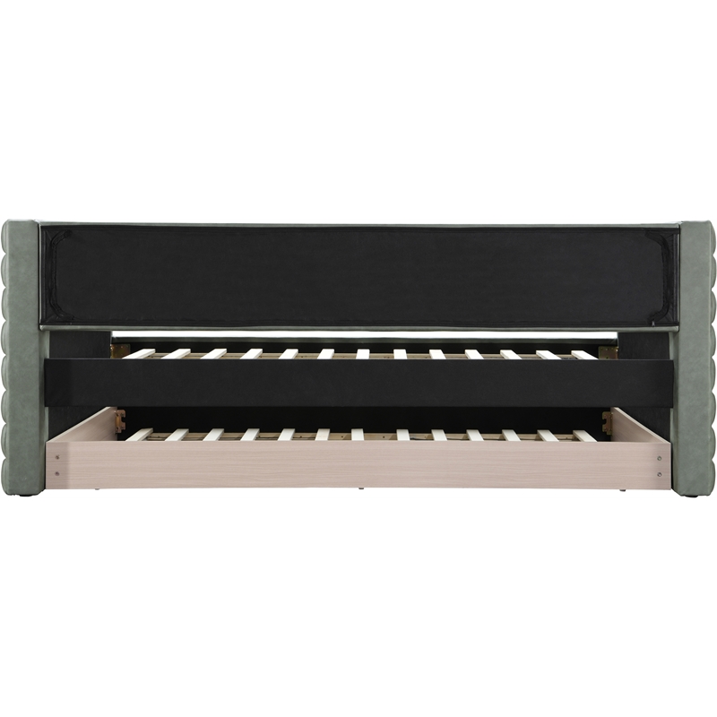 Meridian Furniture Beverly Green Vegan Leather Twin Daybed