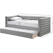 Meridian Furniture Beverly Grey Vegan Leather Twin Daybed