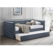 Meridian Furniture Beverly Navy Vegan Leather Twin Daybed