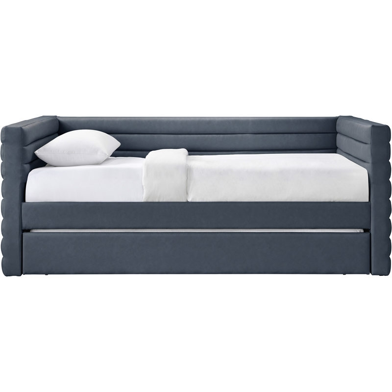 Meridian Furniture Beverly Navy Vegan Leather Twin Daybed