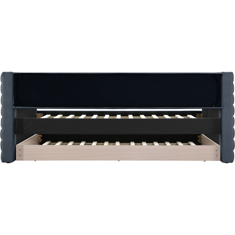 Meridian Furniture Beverly Navy Vegan Leather Twin Daybed