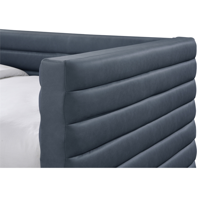 Meridian Furniture Beverly Navy Vegan Leather Twin Daybed