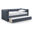 Meridian Furniture Beverly Navy Vegan Leather Twin Daybed