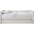 Meridian Furniture Colton Cream Linen Textured Fabric Twin Daybed