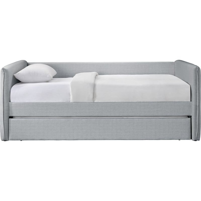 Meridian Furniture Colton Grey Linen Textured Fabric Twin Daybed