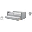 Meridian Furniture Colton Grey Linen Textured Fabric Twin Daybed