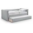 Meridian Furniture Colton Grey Linen Textured Fabric Twin Daybed