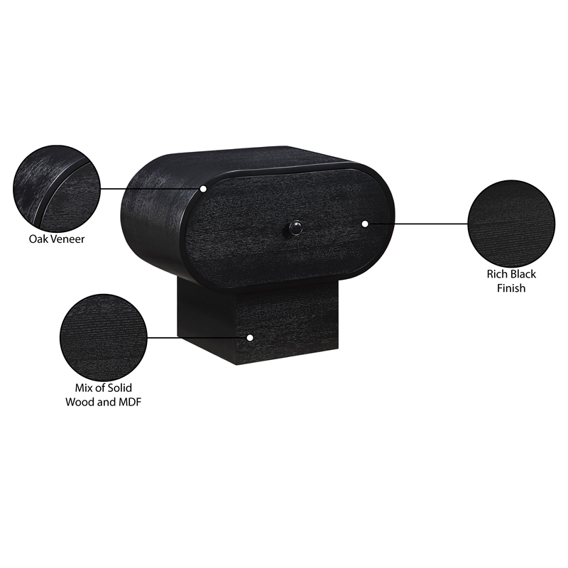 Meridian Furniture Harlow Black Night Stand