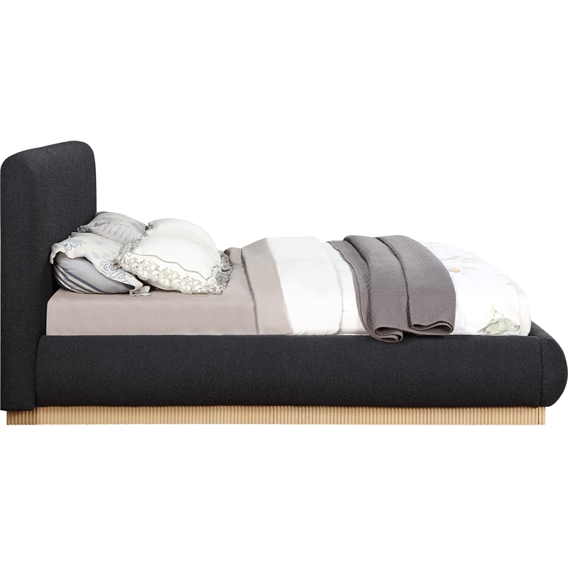 Meridian Furniture Rigby Black Boucle Fabric Queen Bed