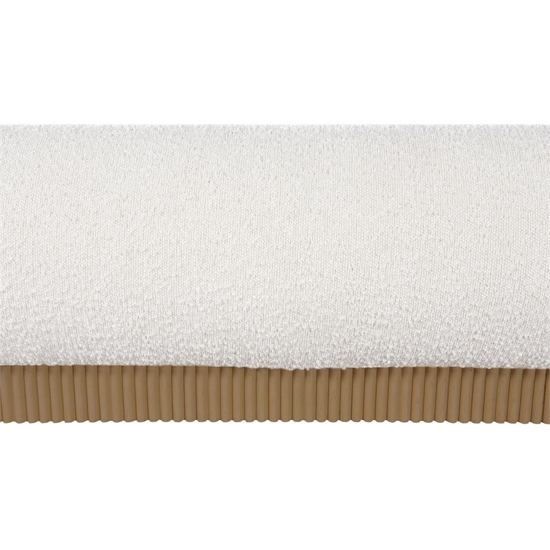 Meridian Furniture Rigby Cream Boucle Fabric King Bed