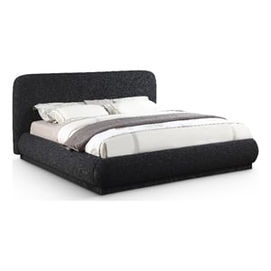 Meridian Furniture Rigby Black Boucle Fabric Queen Bed