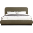 Meridian Furniture Rigby Olive Boucle Fabric Queen Bed
