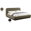 Meridian Furniture Rigby Olive Boucle Fabric Queen Bed