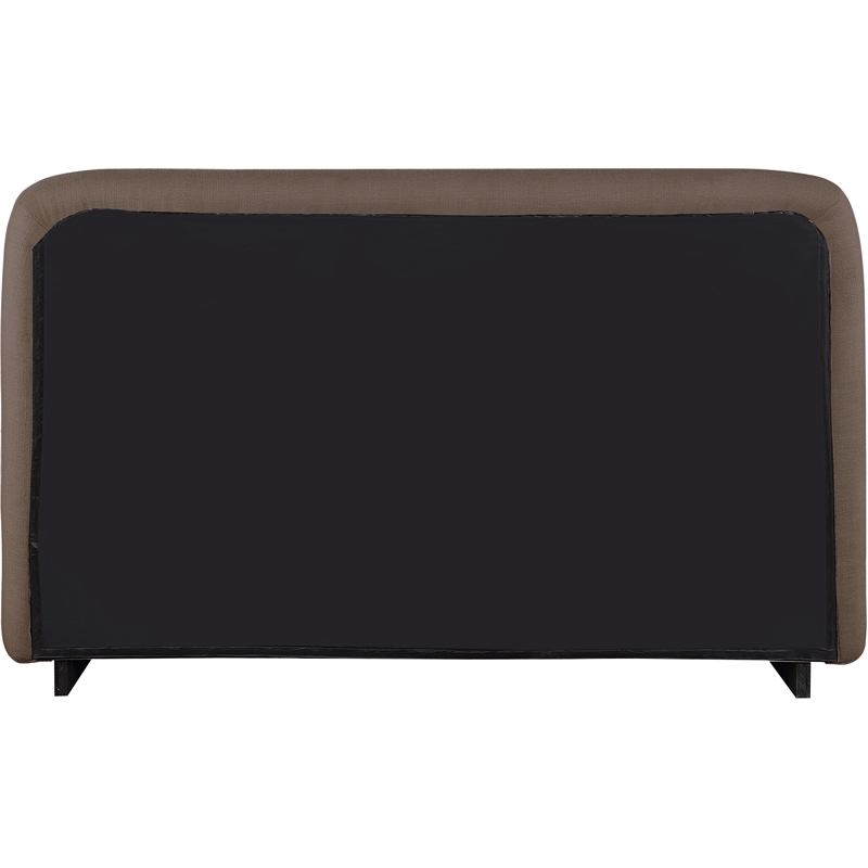 Meridian Furniture Rigby Brown Linen Textured Fabric Queen Bed