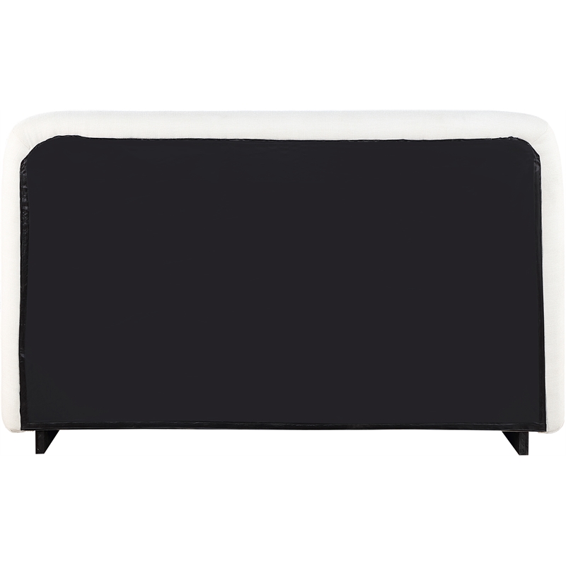 Meridian Furniture Rigby Cream Linen Textured Fabric King Bed