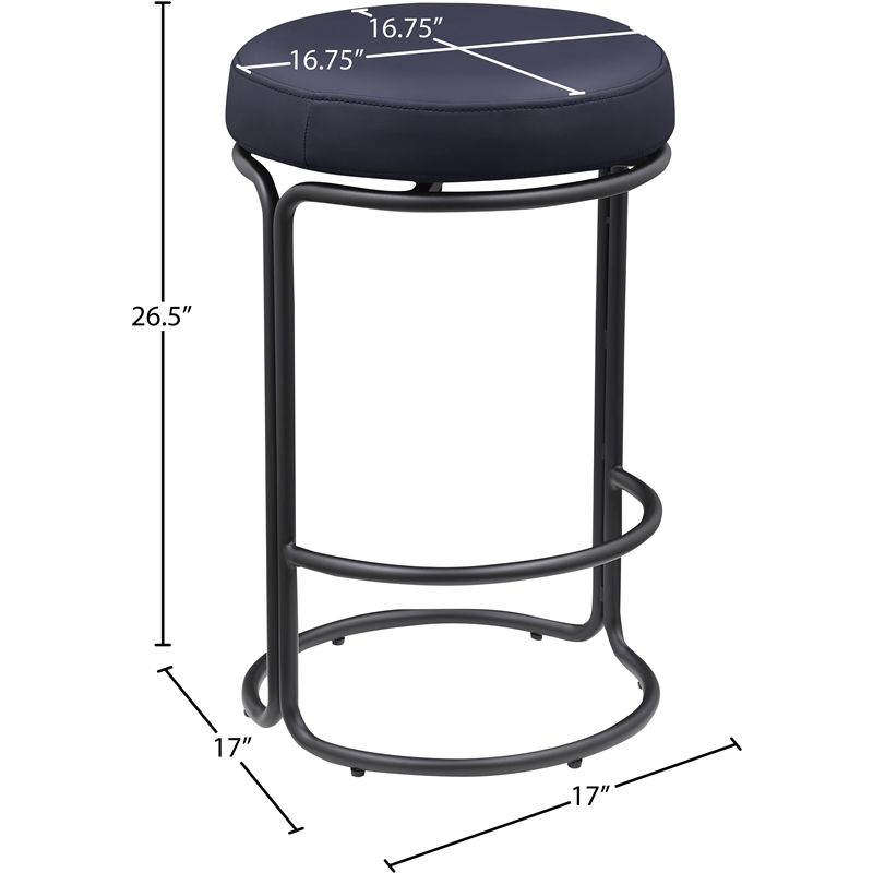 Meridian Furniture Madison Black Vegan Leather Counter Stool (Set of 2)