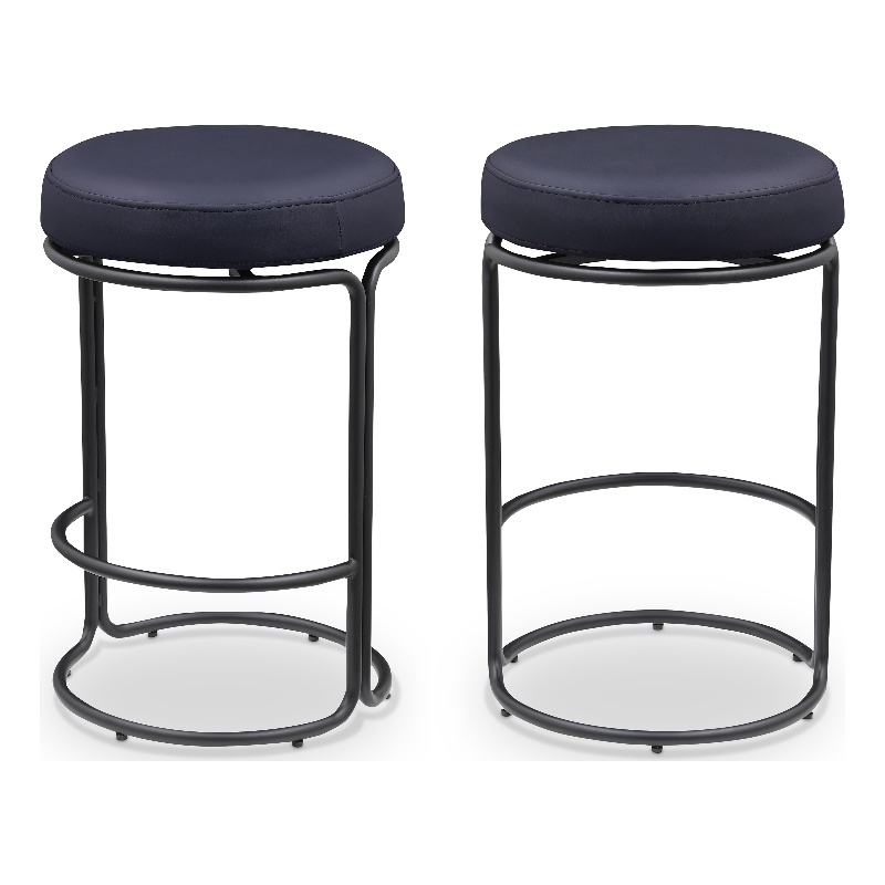 Meridian Furniture Madison Black Vegan Leather Counter Stool (Set of 2)