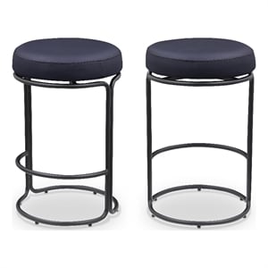 Meridian Furniture Madison Black Vegan Leather Counter Stool (Set of 2)