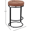 Meridian Furniture Madison Cognac Vegan Leather Counter Stool (Set of 2)