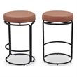 Meridian Furniture Madison Cognac Vegan Leather Counter Stool (Set of 2)